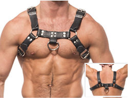 Leather Body Мъжки харнес Кожен колан с верига III Black