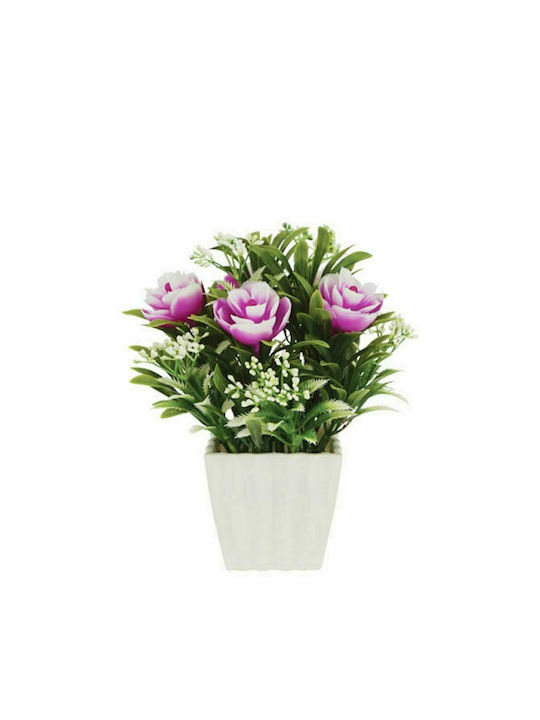 Marhome Plantă Artificială în Ghiveci Mic Violet 21cm 1buc