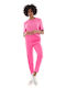 Only Women's High-waisted Cotton Trousers in Skinny Fit Fuchsia