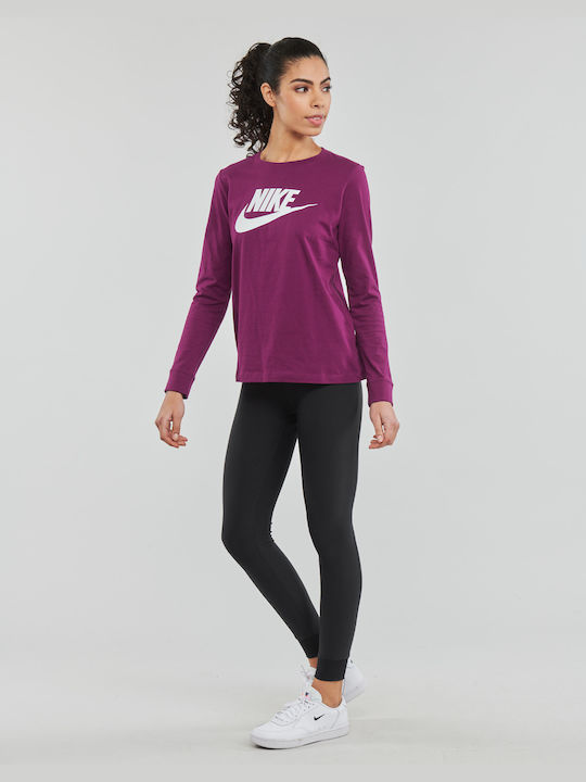 Nike Swoosh Μακρυμάνικη Γυναικεία Αθλητική Μπλούζα Violet