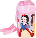 Stor Disney Princess Sticlă pentru Copii Prințesele Disney Plastic cu Pai Roz 450ml