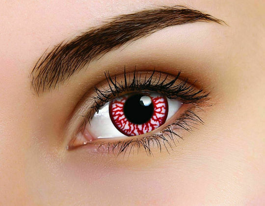 Bloodshot Crazy Lens Αποκριάτικοι Φακοί Επαφής για Halloween Κόκκινοι 2τμχ