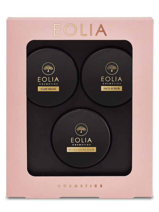 Eolia Cosmetics Gift Set Hydra Shine Mask & Clay Mask & Face Scrub Комплект за грижа за кожата за Хидратация