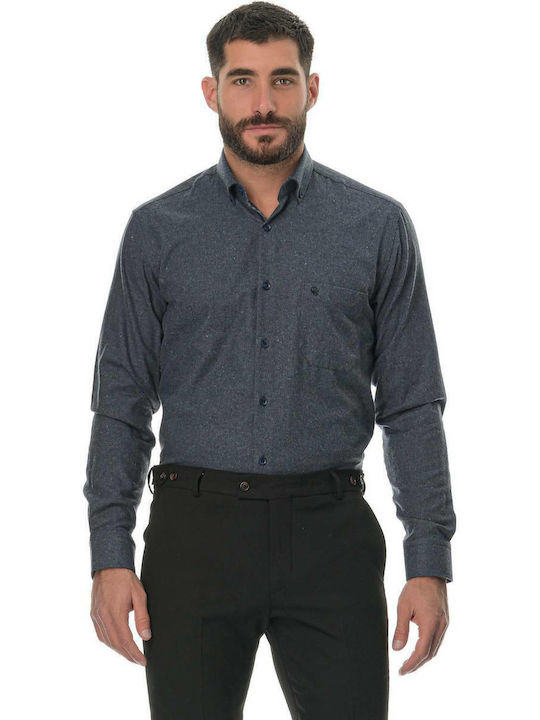 03 Long-sleeved Flannel Shirt Gray