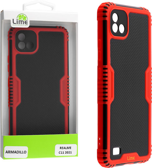 Lime Armadillo Camera Guard Back Cover Plastic Red (Realme C11 2021)