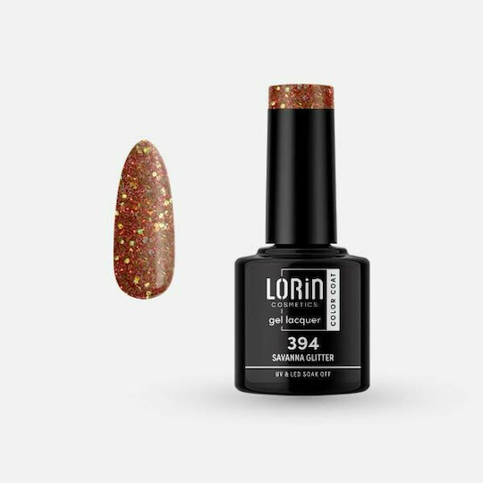 Lorin Ημιμόνιμο Βερνίκι Νυχιών 394 Savanna με Glitter 8ml