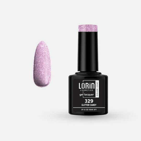 Lorin Хибриден Лак за Нокти 329 Candy с Glitter 8мл 1бр