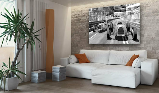 Polihome Old Cars Racing Painting on Canvas 120x80cm