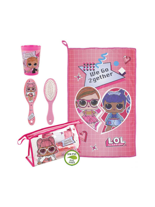 Cerda Kids Hair Brush Set LOL Pink