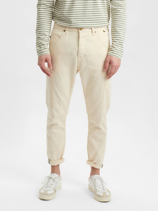Alex Ανδρικό Παντελόνι Τζιν Cargo Ελαστικό με Relaxed Tapered Εφαρμογή Μπεζ