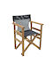 Director's Chair Wooden Sunset Wulnat / Black 60x51x86cm