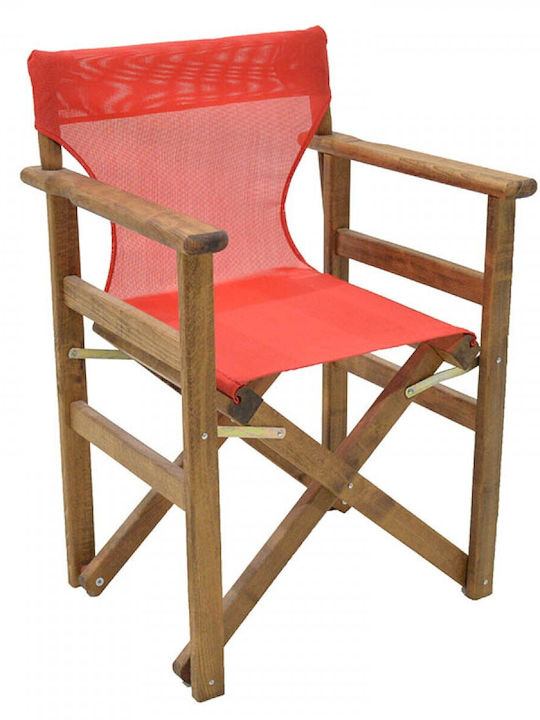 Director's Chair Wooden Sunset Walnut / Red 60x...