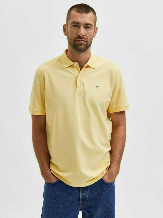 Selected Ανδρική Μπλούζα Polo Κοντομάνικη Κίτρινη