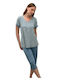 Vamp Summer Women's Pyjama Set Blue Serene