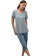 Vamp Summer Women's Pyjama Set Blue Serene