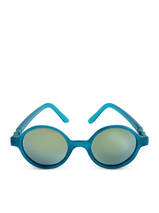KiETLA Rozz Unbreakable Round Kids Sunglasses Peacock Green for 6-9 Years
