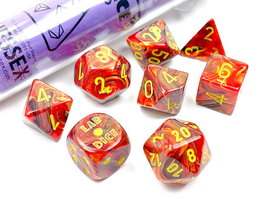 Chessex Call of Cthulhu Dice Underworld/Yellow 7-Dice Set