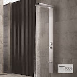 Icos Stainless Steel Outdoor Shower 2 Εξόδων Thea Mix 210x18x55cm