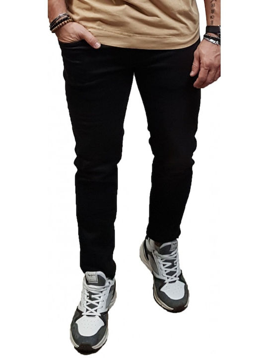 'hatch' Herren Jeanshose Elastisch mit Skinny Passform Schwarz