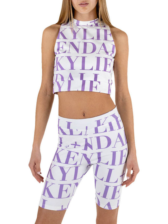 Γυναικείο Ποδηλατικό Κολάν Ψηλόμεσο White/Lilac
