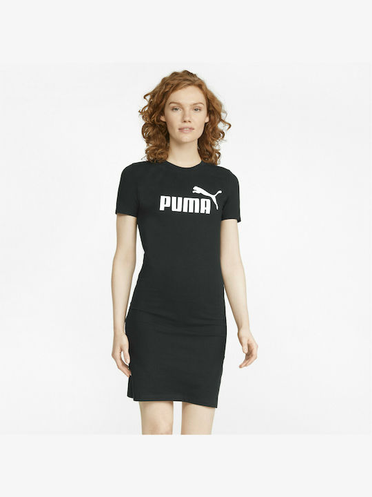 Puma Essentials Καλοκαιρινό Mini T-shirt Φόρεμα Μαύρο