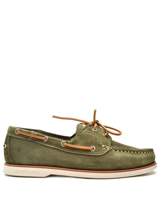 Lumberjack Navigator Suede Ανδρικά Boat Shoes σε Πράσινο Χρώμα