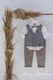 Stova Bambini Boys Linen Baptism Suit with Vest 6pcs Gray