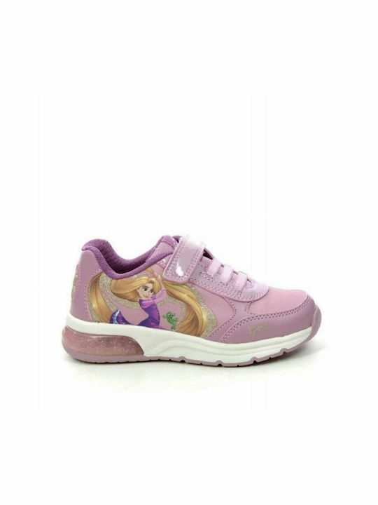 Geox Παιδικά Sneakers Ανατομικά με Φωτάκια Ροζ
