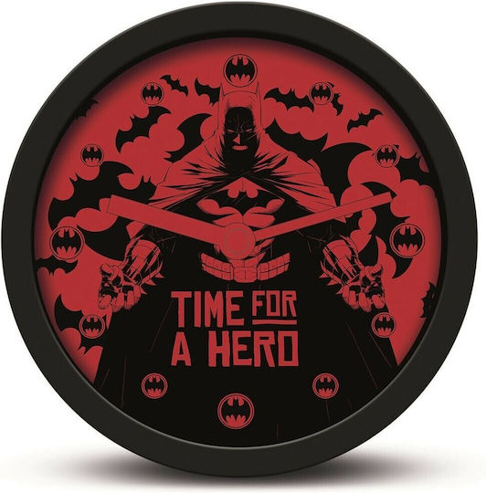 Pyramid International Batman (Time For A Hero) Επιτραπέζιο Ρολόι με Δείκτες Πλαστικό με Ξυπνητήρι Μαύρο GP85890