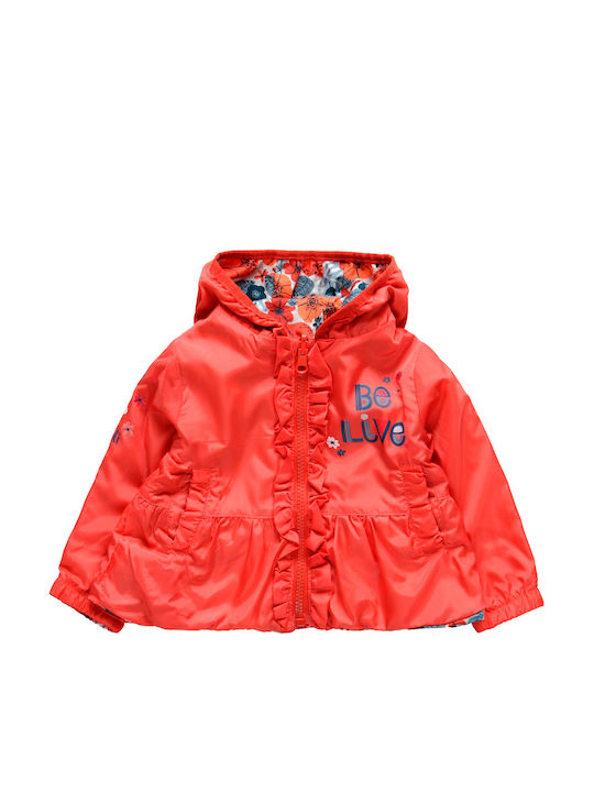 Kids' Casual Jacket Short Windproof Double Sided with Hood Orange