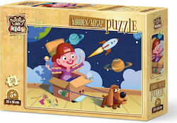 Дървено Детски Пъзел Малкият Астронавт за 5+ години+ Години 50бр Art Puzzle