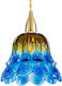 GloboStar Sacha Hängende Deckenleuchte Federung Glocke für Fassung E14, E.14 Blau