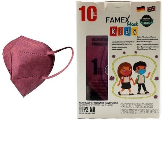 Famex Kids Mask FFP2 NR Schutzmaske FFP2 Maroon 10Stück