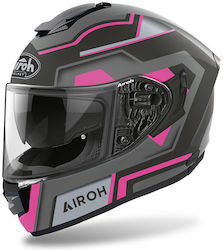 Airoh ST 501 Full Face Helmet with Sun Visor 1400gr Square Pink Matt KR8967