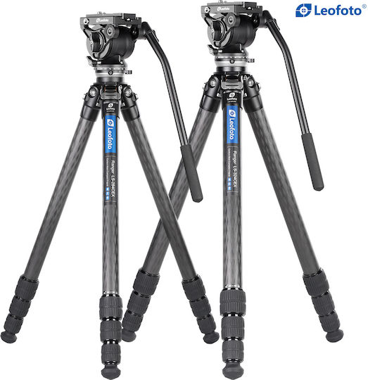 Leofoto Video Tripod LS-324CEX+BV-10 from Carbon Fiber and Load Capacity 10kg up to 153cm