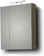 Martin Omega 55 Rechteckig Badezimmerspiegel mit Schrank 55x65cm Grey Oak