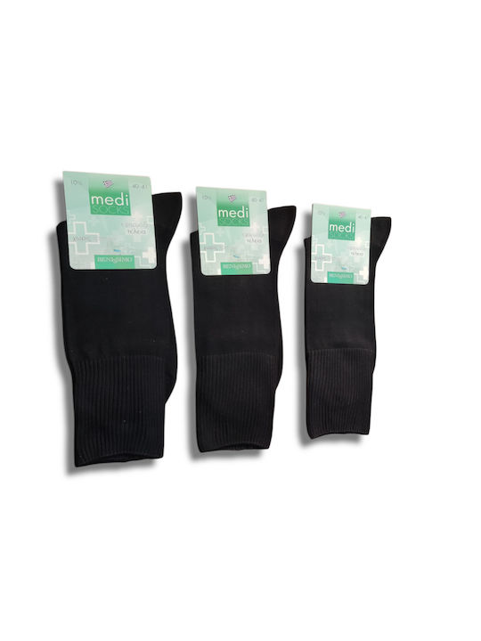 Men's classic elastic-free socks 3-pack BENISSIMO black color