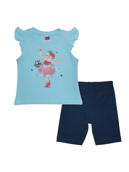 Joyce Kids Set with Shorts Summer 2pcs Light Blue