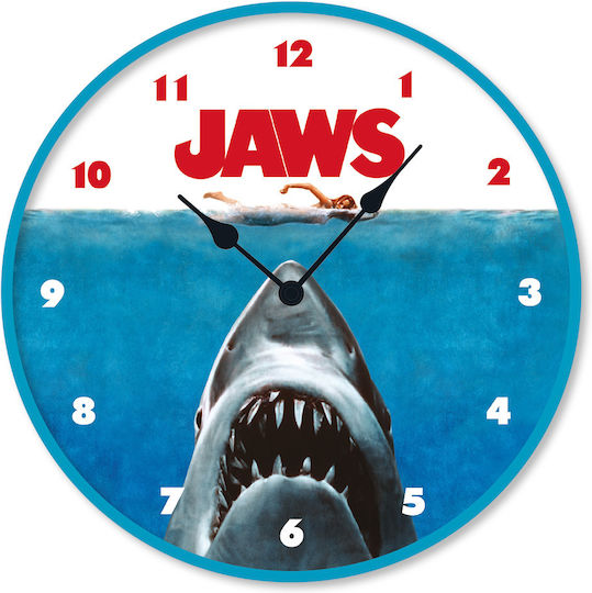 Pyramid International Jaws Rising Ceas de Perete Plastic Albastru Ø25cm