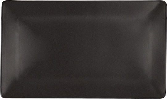 Royale Sushi Servierplatte Rechteckig aus Porzellan Schwarz 37.5x27.5cm 6Stück