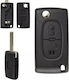 Foldable Car Key Shell with Blade with 2 Buttons for Citroen / Peugeot 207 / 307 / 308 / 607