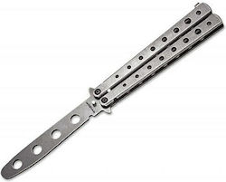 Boker Magnum Butterfly Knife Silver with Blade made of Stainless Steel