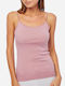 Women's Cotton T-Shirt with Spaghetti Strap Pink 2Pack