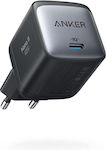 Anker Φορτιστής Χωρίς Καλώδιο με Θύρα USB-C 45W Power Delivery Μαύρος (Nano II)