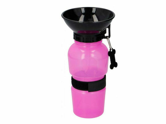 Πλαστικό Μπουκάλι Νερού για Σκύλο 500ml σε Ροζ Χρώμα