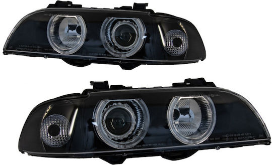 Carner Front Lights Angel Eyes for BMW Series 5 / E39 Black/Grey 1995-2003 2pcs