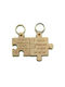 Keychain Με Χάραξη Wooden for Couples Brown
