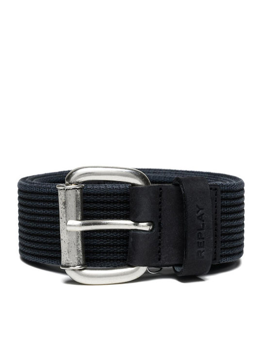 Men's Belt Fabric Webbing Belt Washed Black
