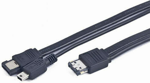 Cablexpert eSATA - eSATA Cable 1m Μαύρο (CC-ESATAP-ESATA-USB5P-1M)