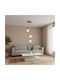 Megapap Lusita Pendant Light Gold with Socket E27 35x35x90cm
